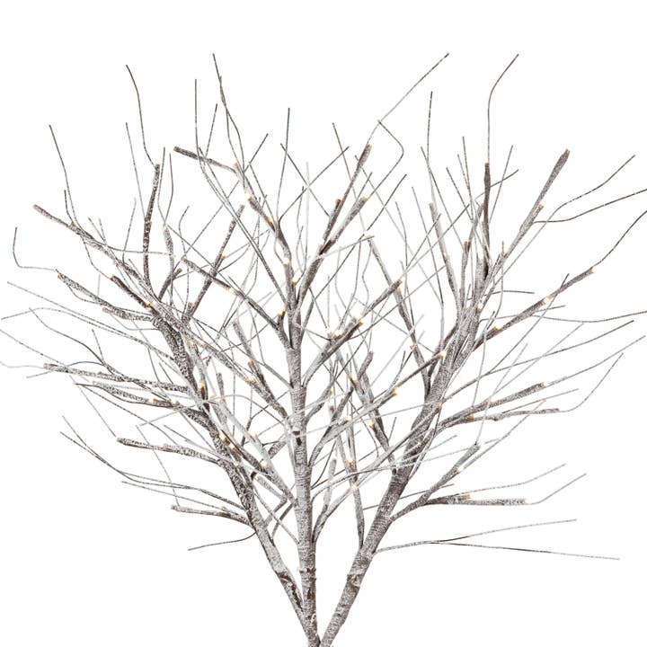 The Gerson Companies - Wholesale Christmas Decoration - Promos Holiday 29.5"H B/O Brown PVC Wrapped Snowy Branches w1