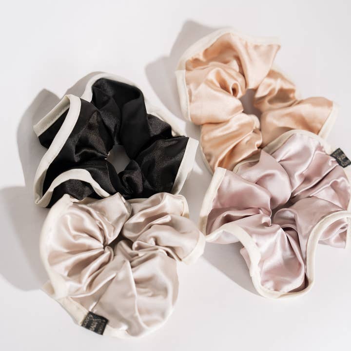 Jumbo Satin Scrunchies - Set of 2 for wholesale by TressLove