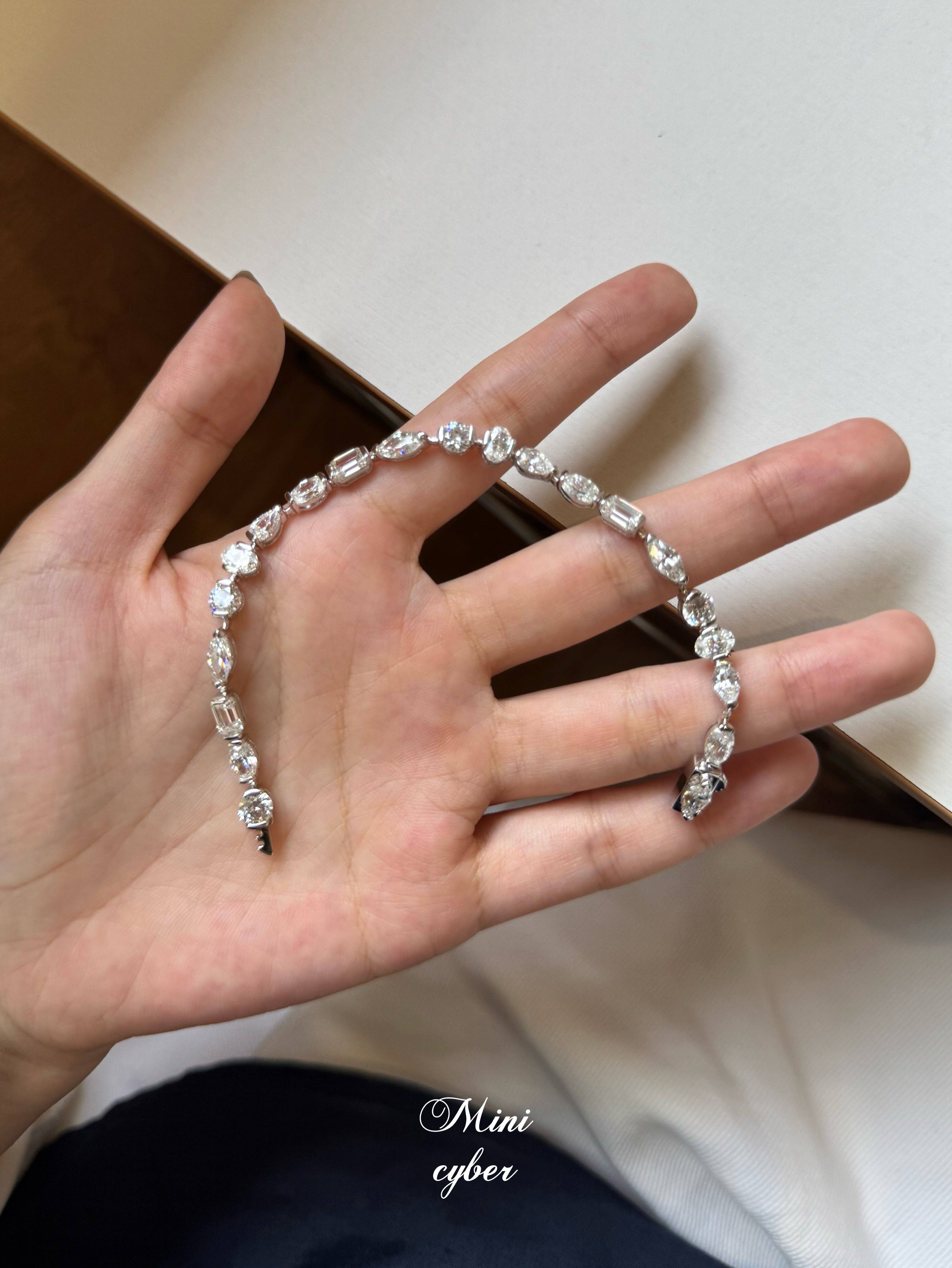 MINICYBER STUDIO - Wholesale Tennis Bracelet - Asymmetric Full Diamond Tennis Bracelet4