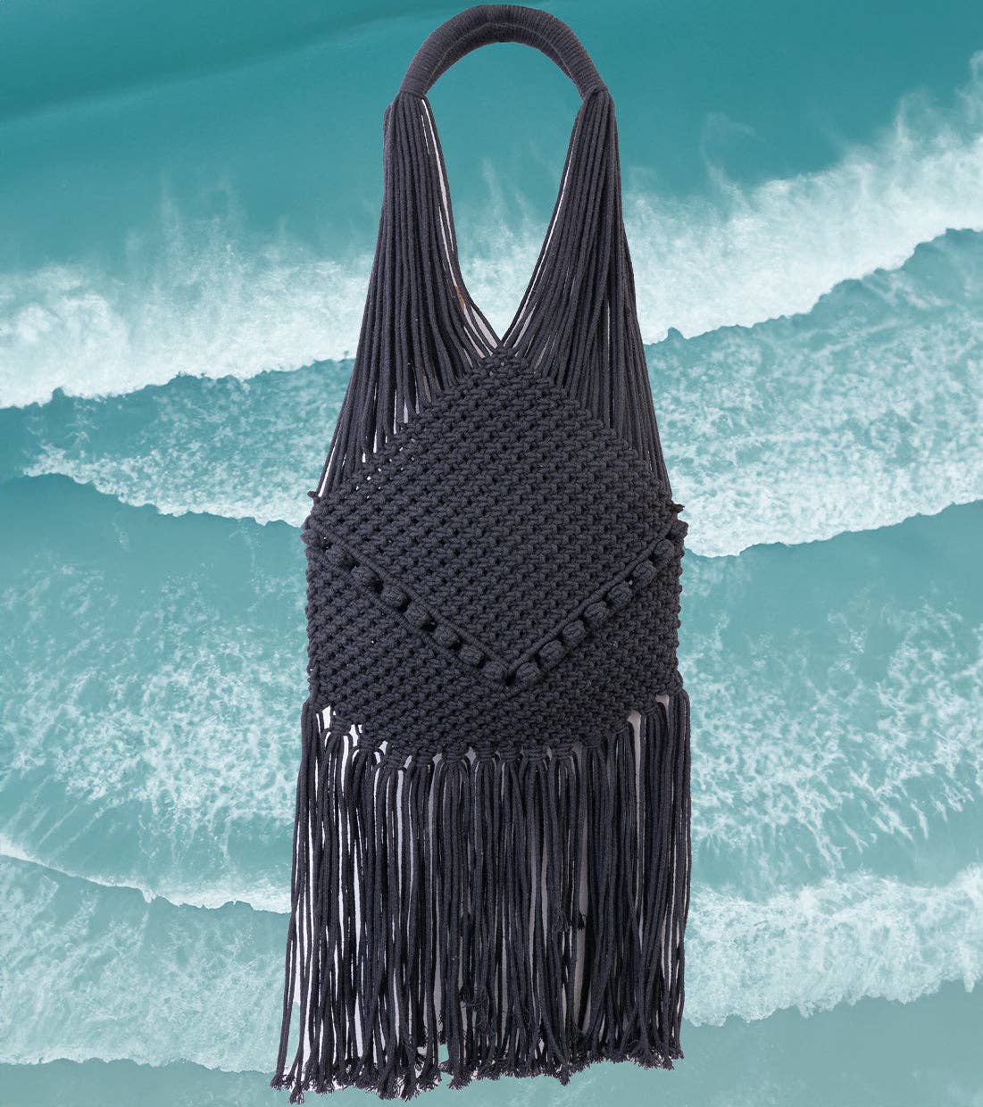 Magid – wholesale Shoulder bag – women's – Magid Natural Cotton Macrame Fringe Shoulder Bag0