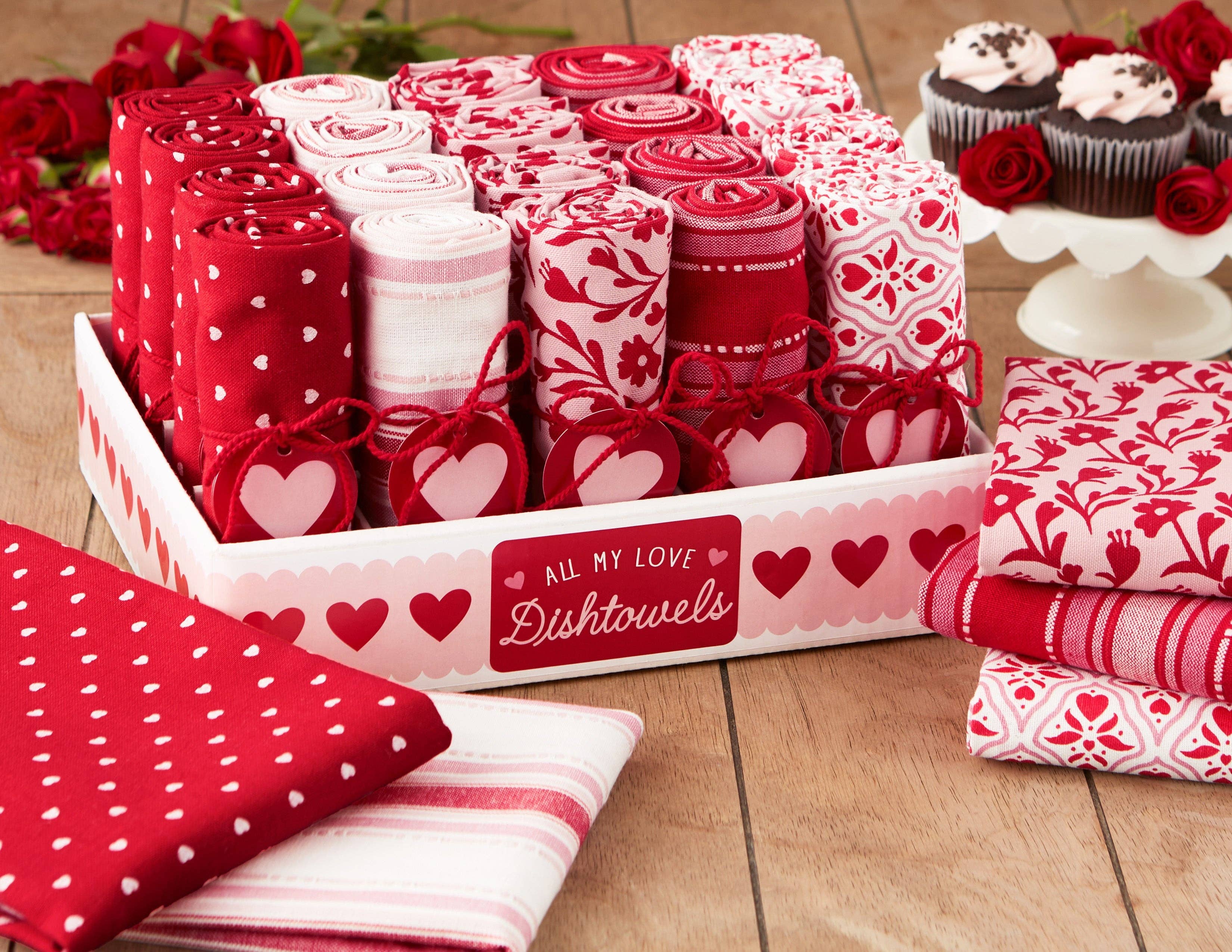 Design Imports - Wholesale Tea Towel - All My Love Assorted Dishtowels- PDQ2