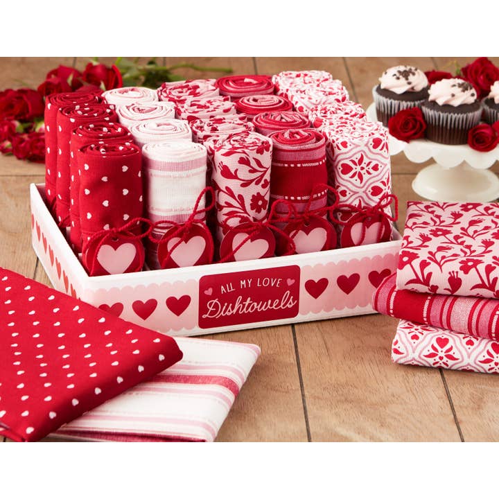 Design Imports - Wholesale Tea Towel - All My Love Assorted Dishtowels- PDQ2