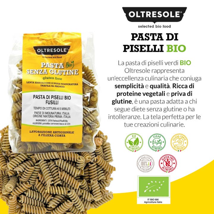 Oltresole – Großhandel Pasta – BIO ERBSENPASTA FUSILLI 350 g5