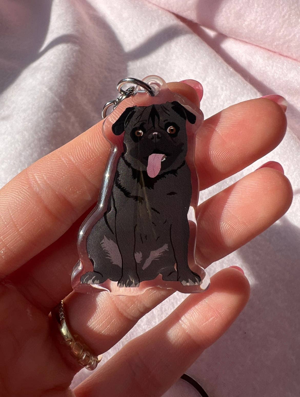 Our Cheery Corner - Wholesale Keychain - Unisex - Pug (Black) Keychain1