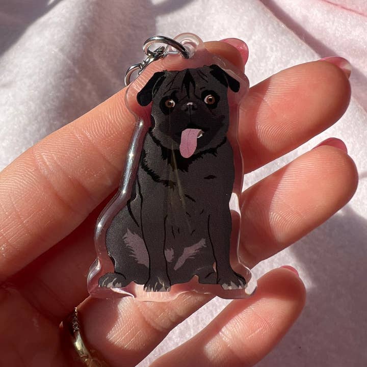Our Cheery Corner - Wholesale Keychain - Unisex - Pug (Black) Keychain1