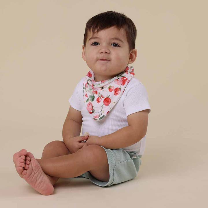 Snuggle Hunny - Wholesale Bib – Baby - Strawberry Organic Dribble Bib4