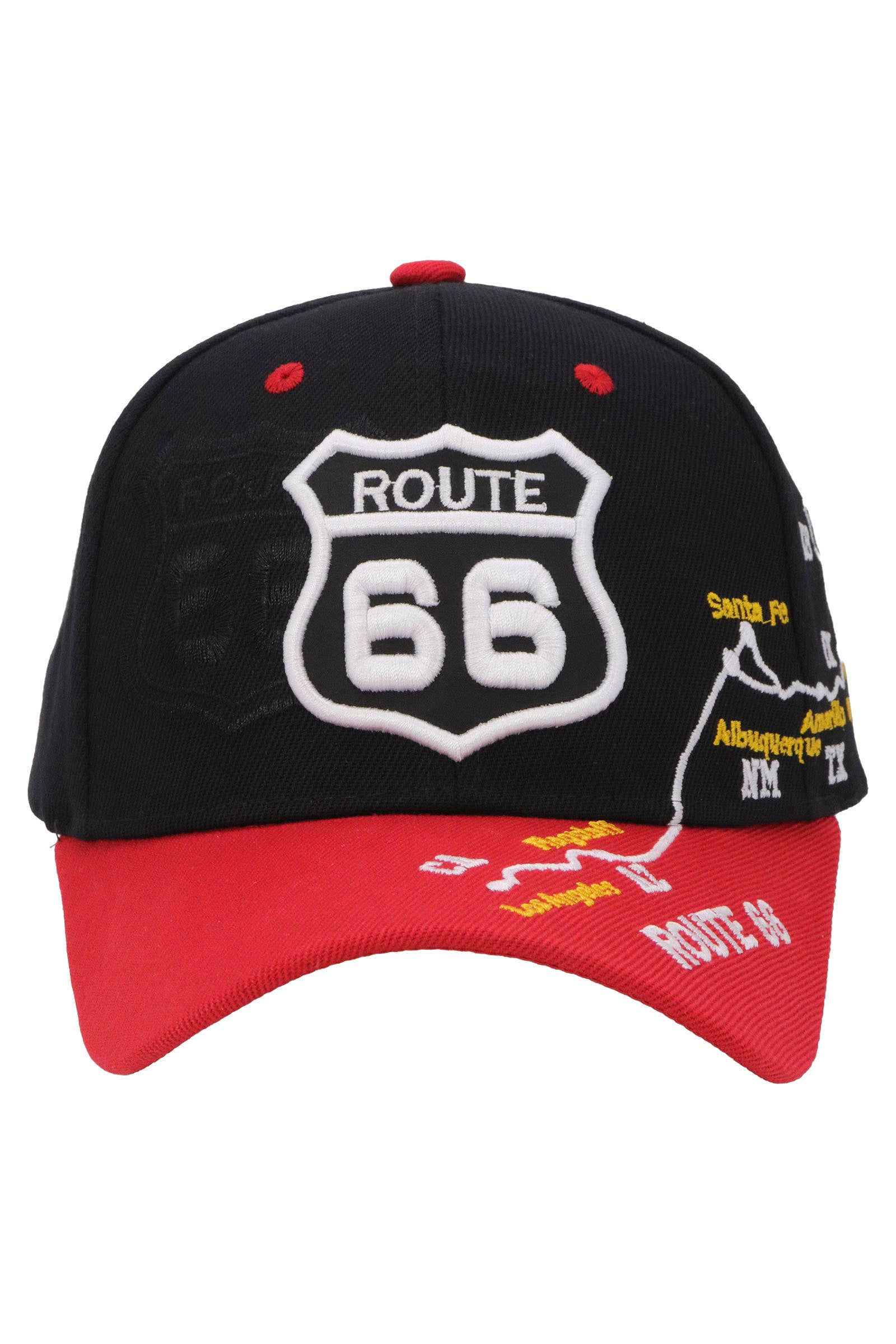 Cap Zone – wholesale Baseball cap – Unisex – Route 66 Road Map Polyester Baseball Cap0