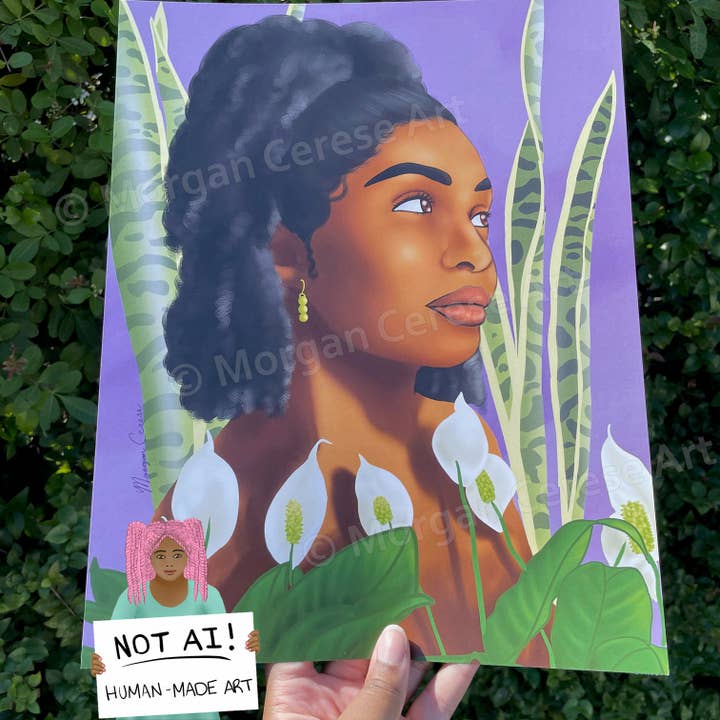 Growth 8"x10" OR 11"x14" Art Print - Black Woman Décor for wholesale by Morgan Cerese Art