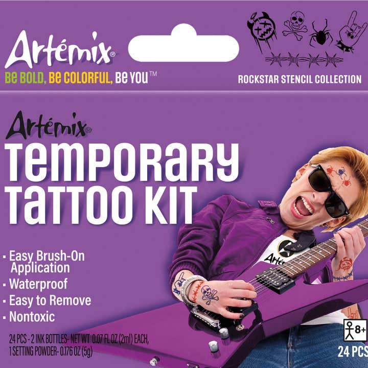 Kit de tatouage temporaire Artémix 24 pièces : Rockstar pour la vente par Artemix Body Art