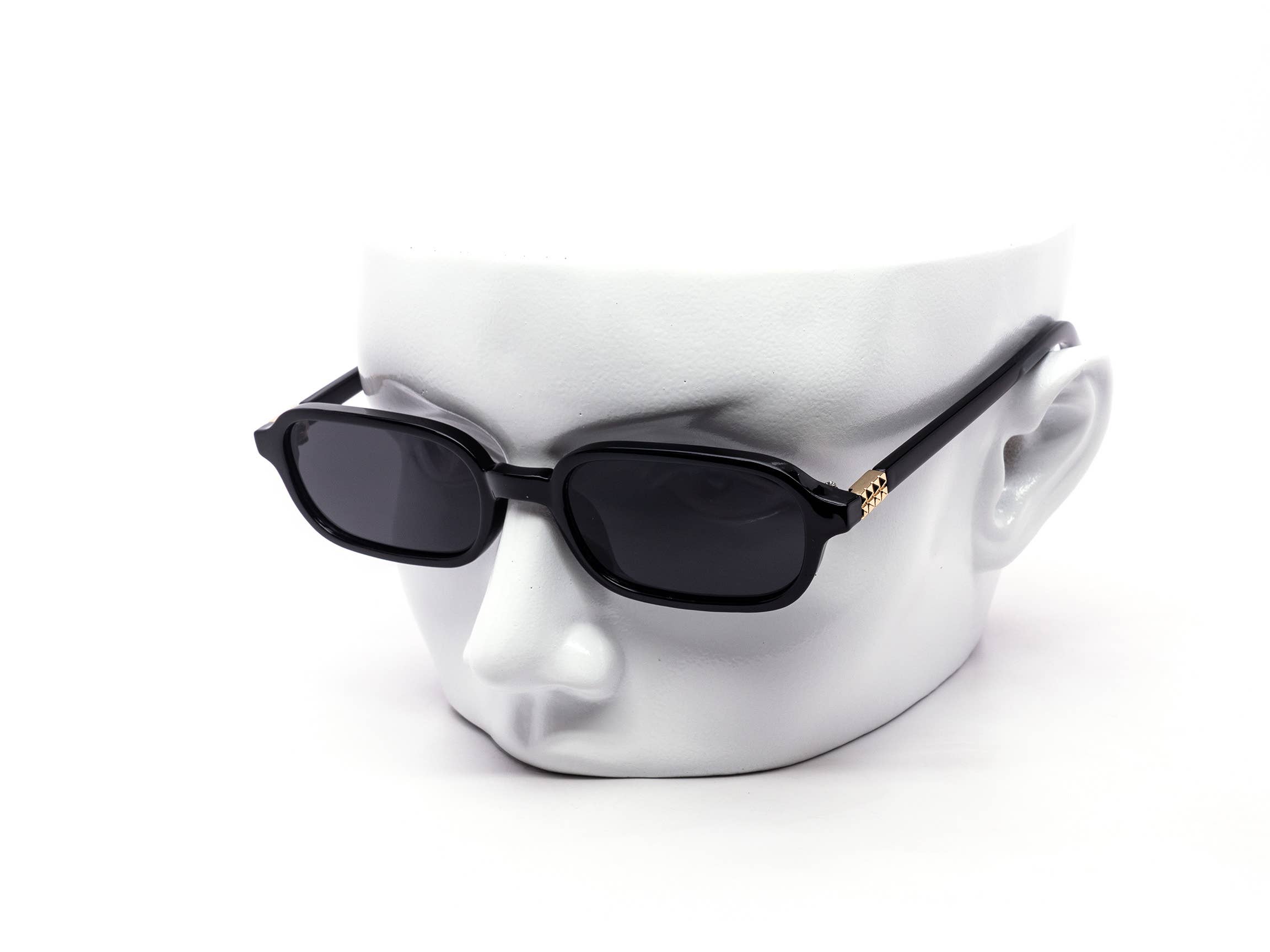 Wholesale Minimal Skinny Oval Rectangle Metal Accents Sunglasses for ...