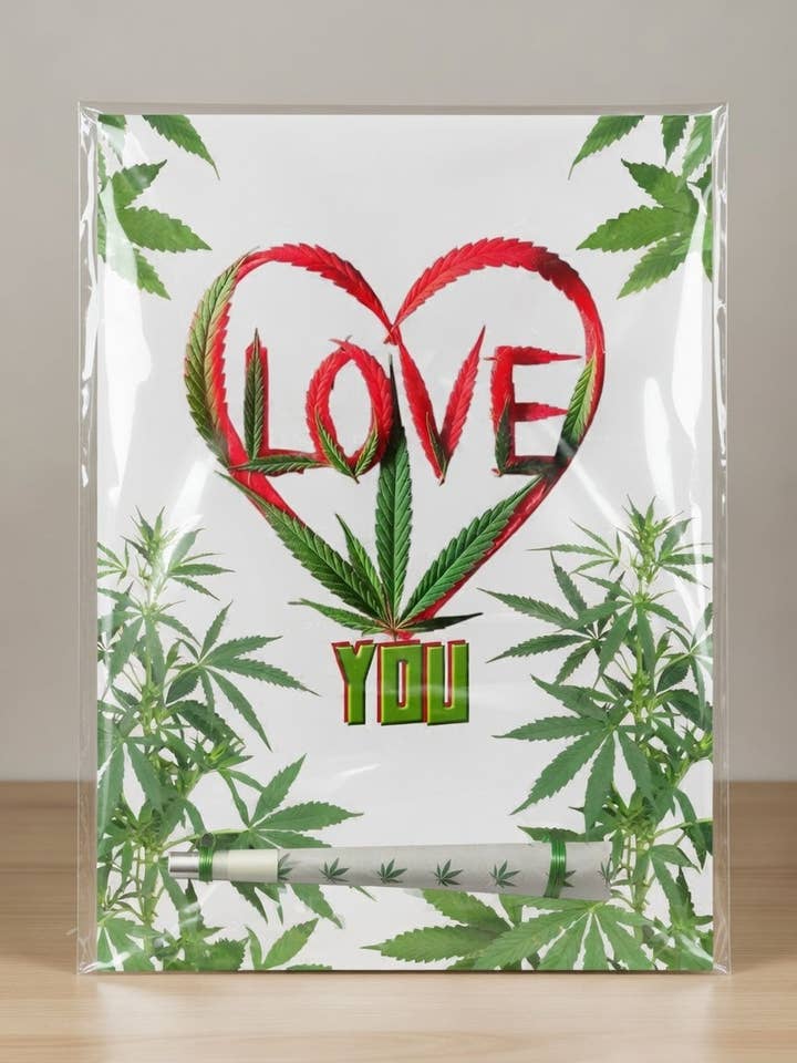 Love You Valentine's Day Cannabis Card - Premium Greeting Card | Reefer Cards for wholesale by Reefer Cards