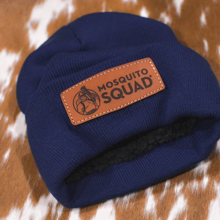 NDesigns Leather - Wholesale Beanie - Unisex - Leather Patch Sherpa Lined Beanie (with your custom logo)3