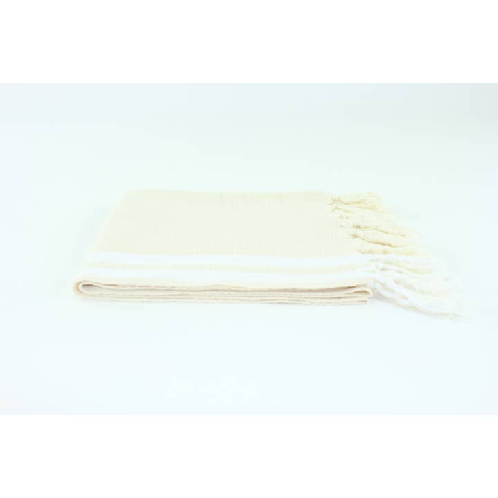 Ivory Premium Turkish Towel Peshtemal Towel for wholesale on Faire
