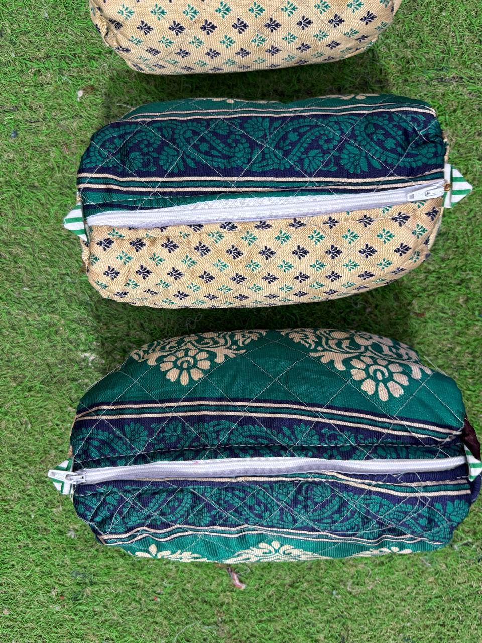 GYPSY STUDIO – wholesale Make-up/cosmetic bag – Silk Quilted 3 pcs Cosmetic Bag Set Woman's Travel Handbags2