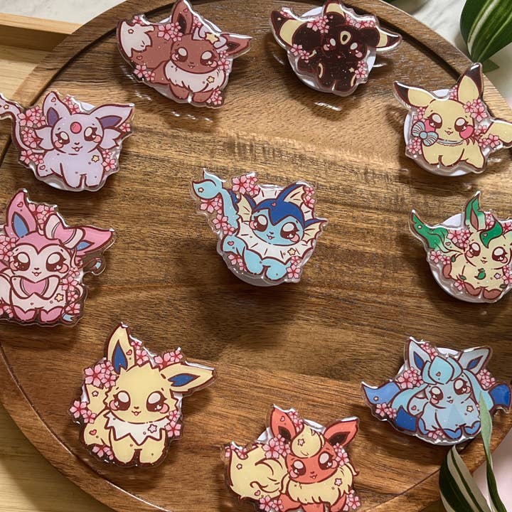 Peony Lee Art - Wholesale Phone Grip - Cherry Blossom Elemental Evolutions Glitter Epoxy Acrylic Phone Grips1