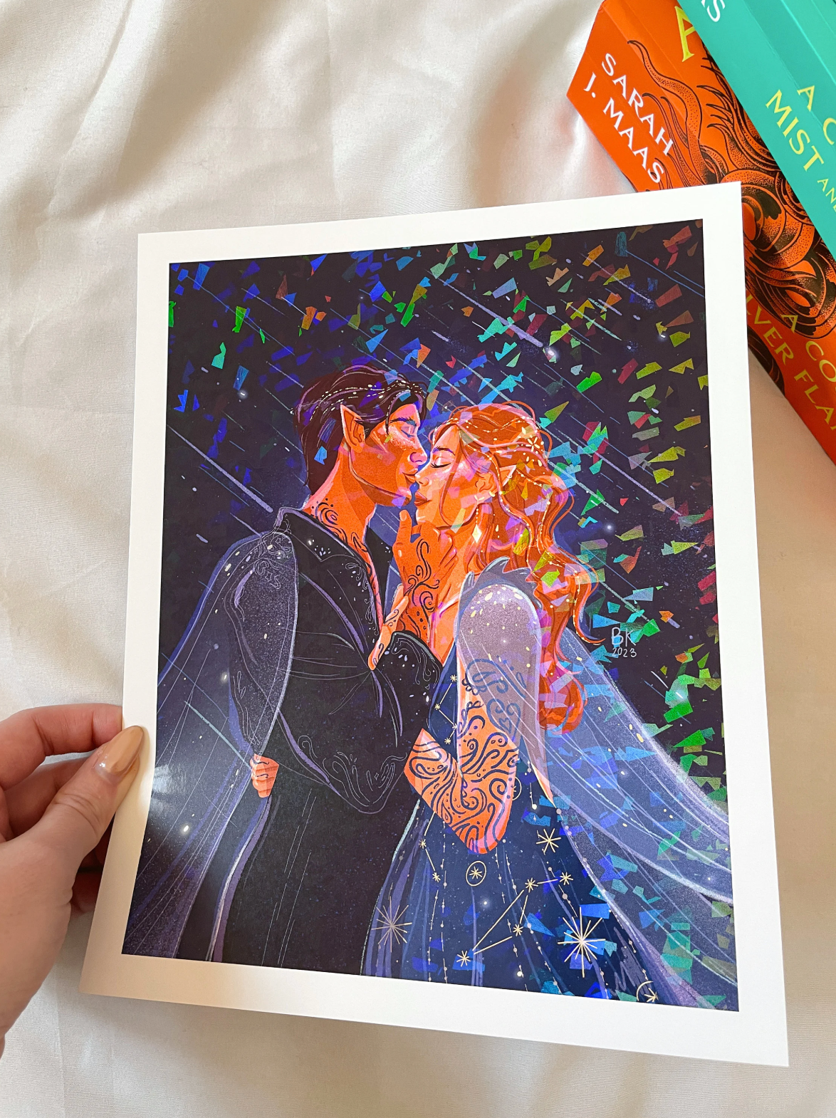 Brittany Keller Art - Wholesale Art Print - Feyre & Rhysand Holographic print3