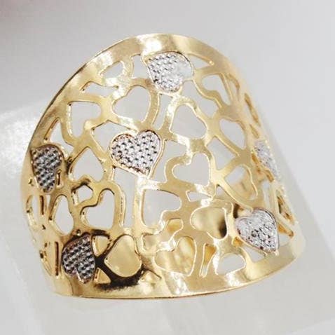 Anello ritagliato a cuore bicolore per la vendita all'ingrosso da parte di Cherie by Cherie