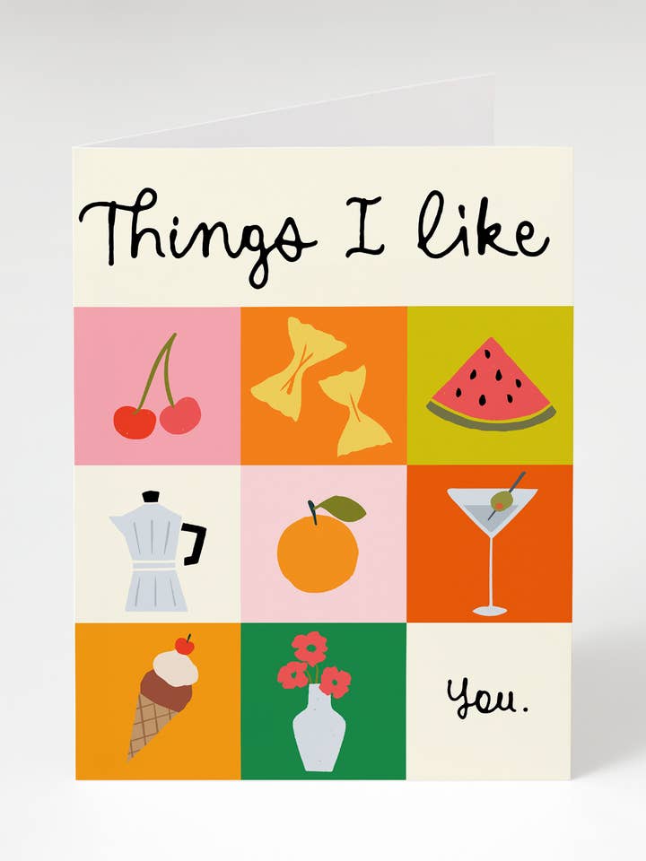 Things I Like Card for wholesale by Bon Femmes