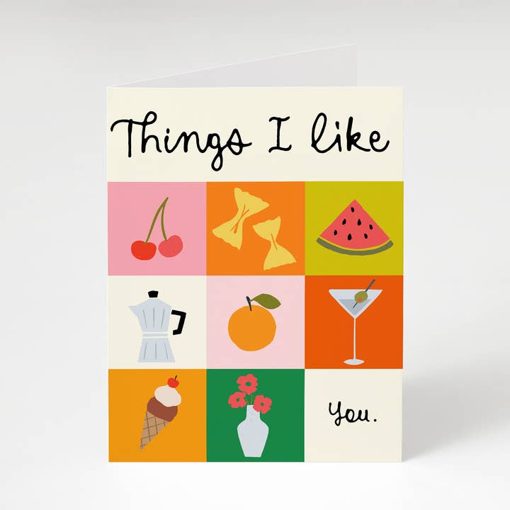 Things I Like Card for wholesale by Bon Femmes