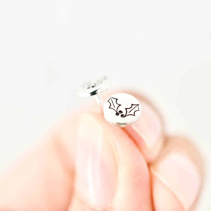 Stechpalmen-Ohrringe - Dezember für den Großhandel von Tesoro Jewelry