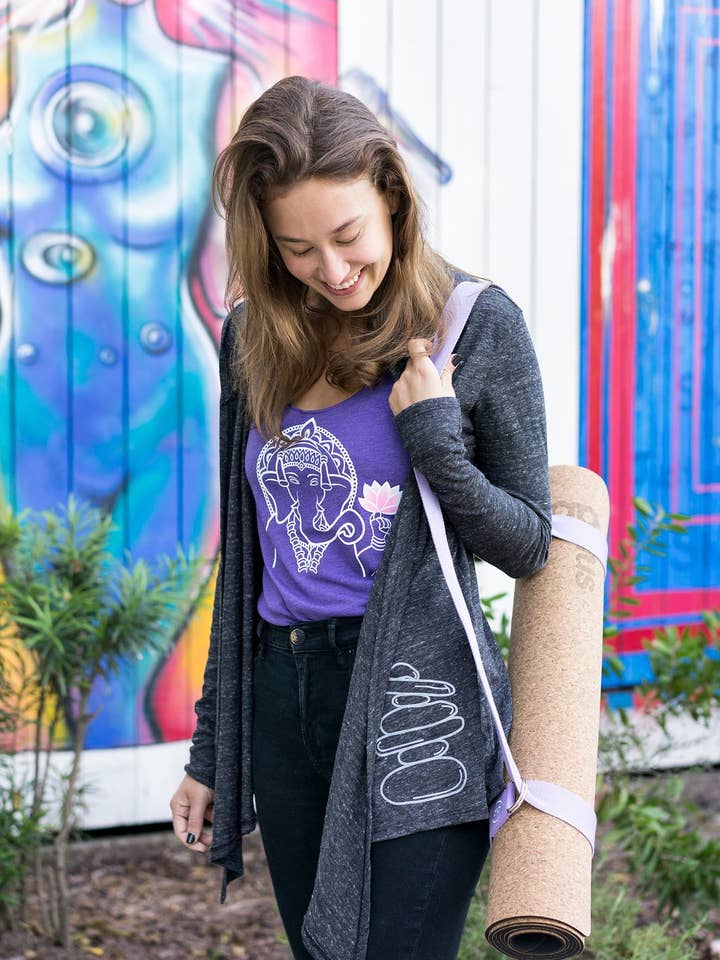 Ganesha and Lotus Flower Yoga Tank Top for wholesale by Violet Lotus