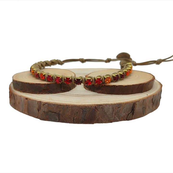 Crystal Chain Bracelets Medium - Multi Red para venta al por mayor de QUÉ MÁS JEWELS