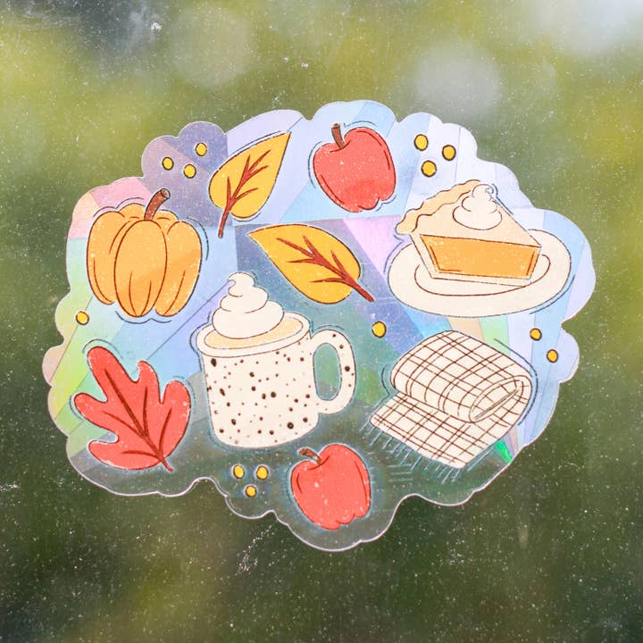 Fall Favorites Sun Catcher Window Decal, 5x4 in. | Halloween for wholesale by Elyse Breanne Design