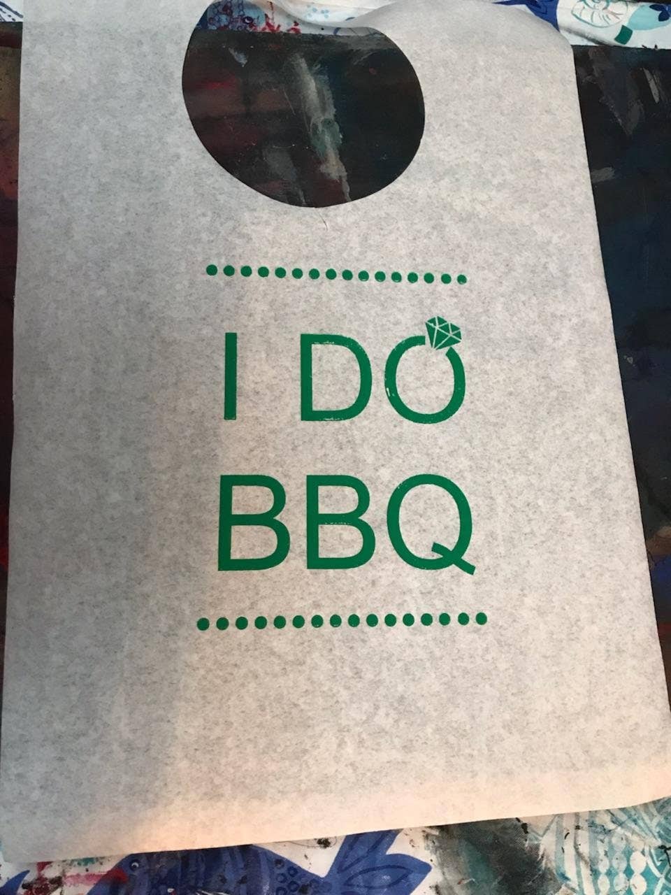 Party Bibs - Wholesale Disposable Napkin - Stock Party Bibs-I Do BBQ Diamond Design, Pack of 107