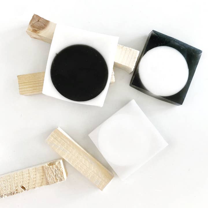 Saturna Outdoor Research - Wholesale Bar Soap - Blanc and Noir Circle Soaps0