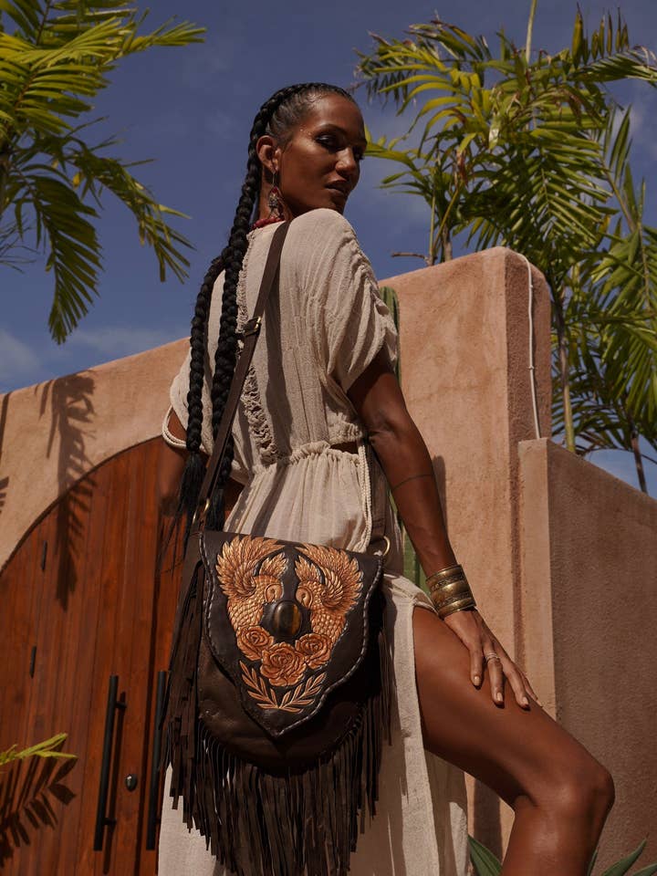 Benny Owl Rose Tasche Metallisch Braun/Gold für den Großhandel von Jodi Lee