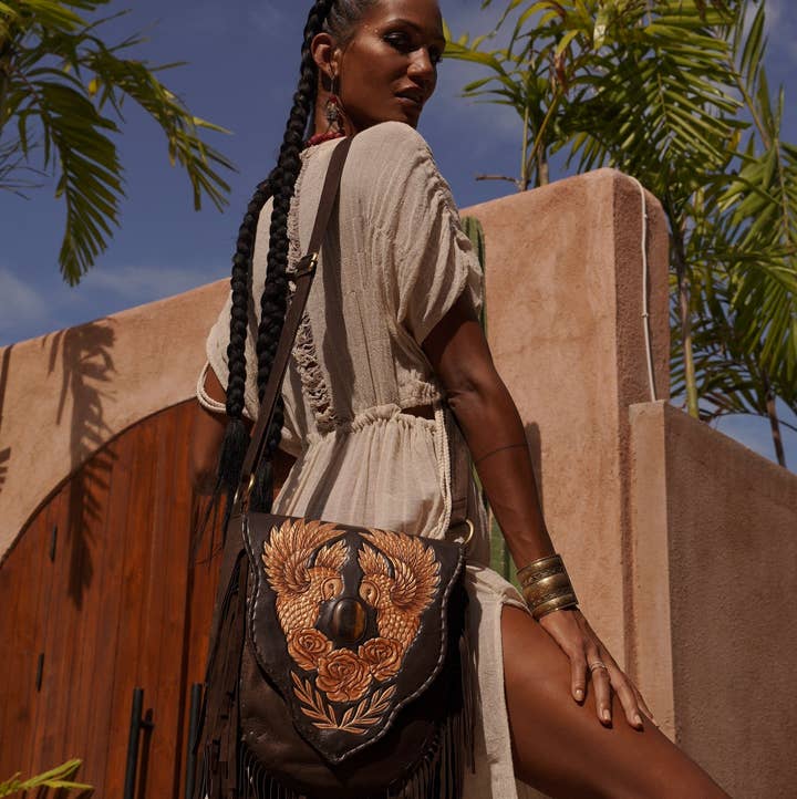 Benny Owl Rose Bag Metallic Brown/Gold for wholesale on Faire