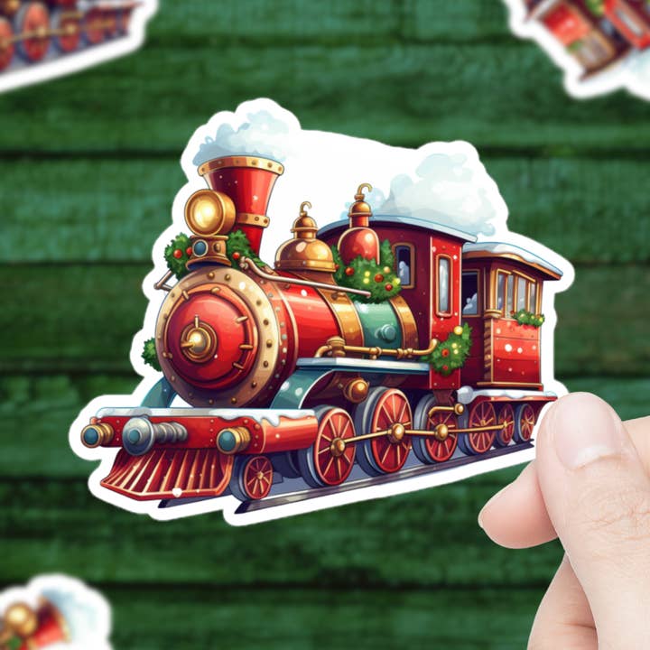 Adesivo a forma di treno natalizio per la vendita all'ingrosso da parte di Mystical Clarity