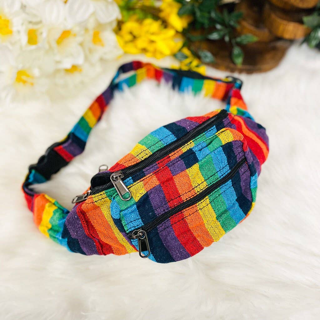 Karma Nepal Crafts – wholesale Midjeväska - Unisex – Handvävda Colorful/Pride Unisex Hampa/Bomull Fanny Packs