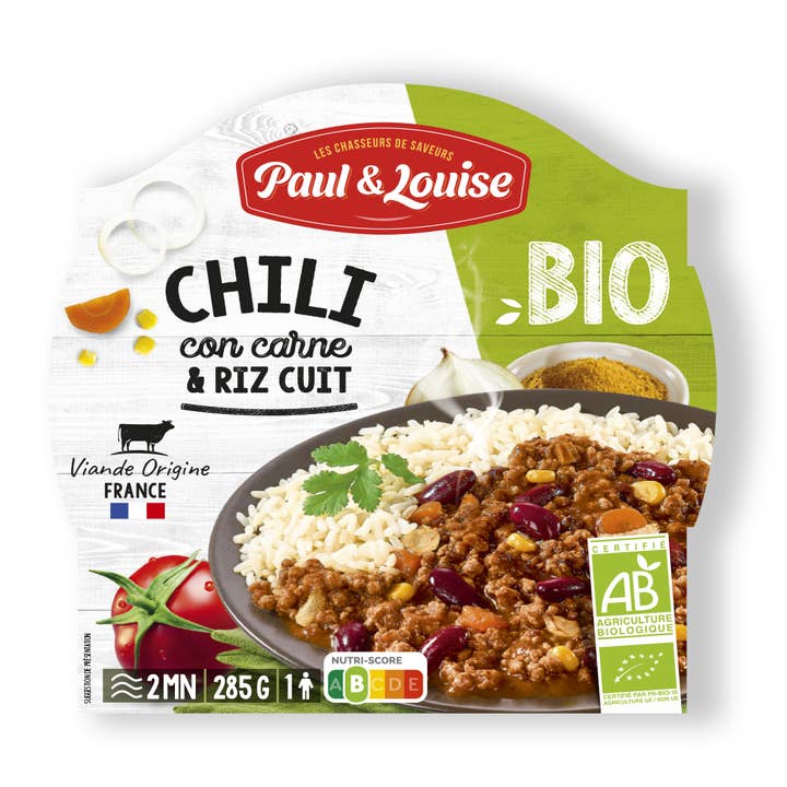 Paul & Louise - Wholesale Shelf Stable Prepared Meal - Chili con carne with organic rice (285 g)0