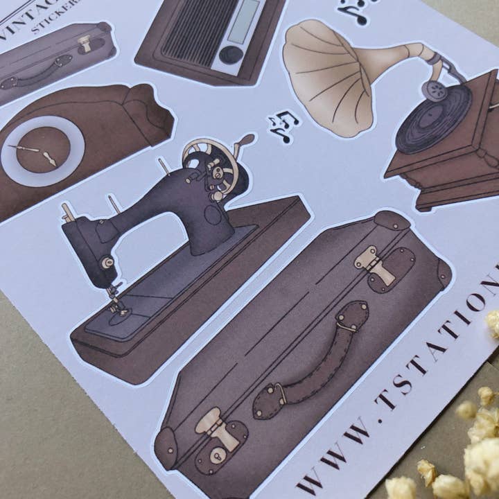 T's Stationery - Wholesale Sticker - "Vintage Mood" Sticker Sheet3