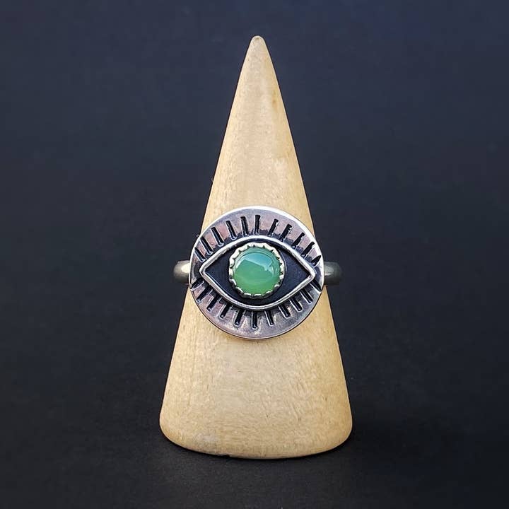 Eyeball Ring - Chrysoprase for wholesale by Blue and Blue