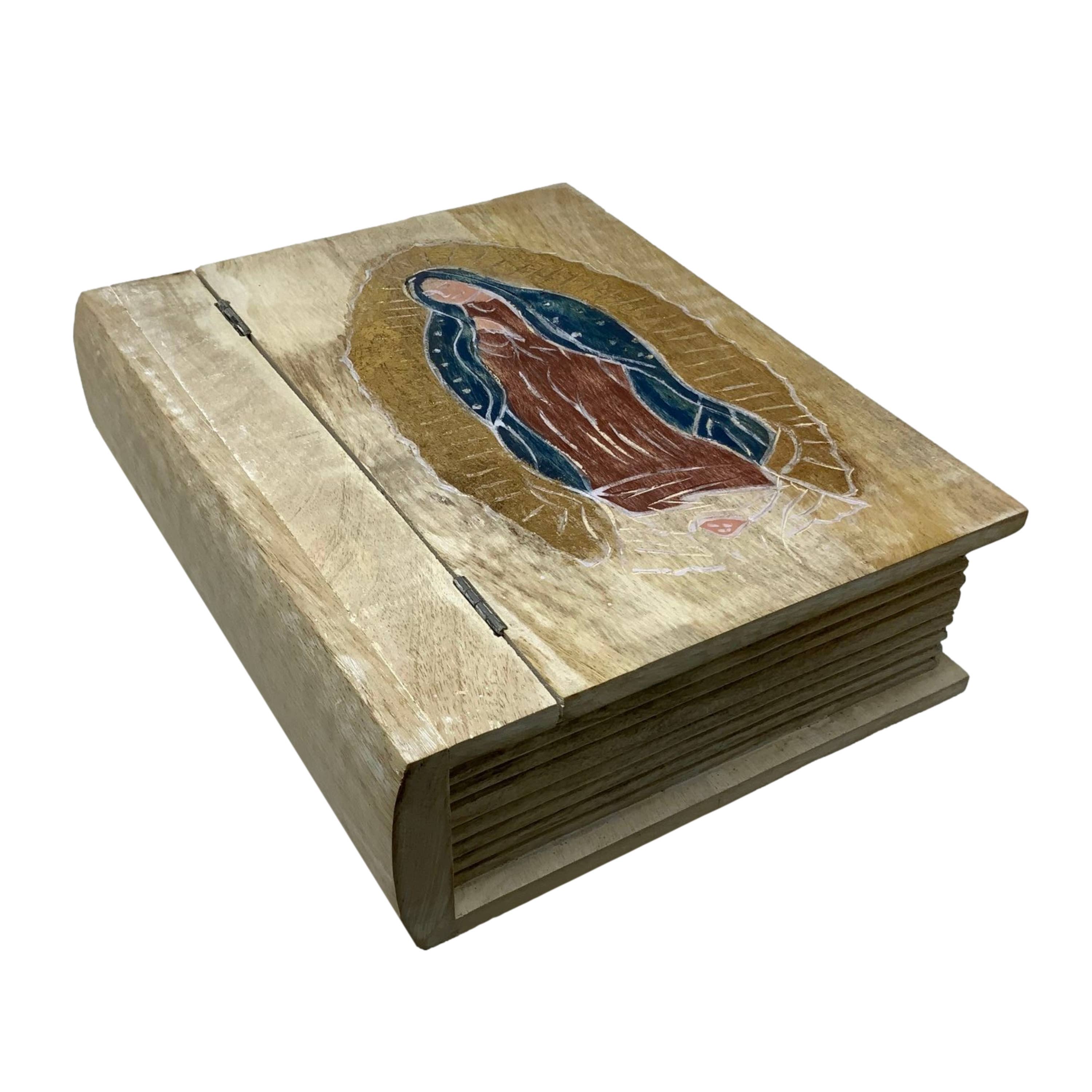 Wilco Home - Wholesale Decorative Box - Hand-Carved Virgin of Guadalupe Hinged Book Box-Dec 12th6