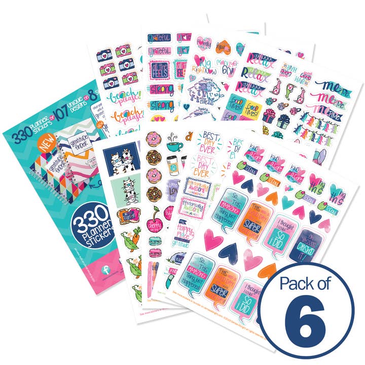 Denise Albright® - Wholesale Sticker - Grateful Heart Stickers for Journaling | Pack of 6