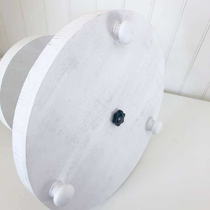 Foundations Decor - Wholesale Decorative Tray - Foundations Decor Tiered Tray - Distressed White Round 15"