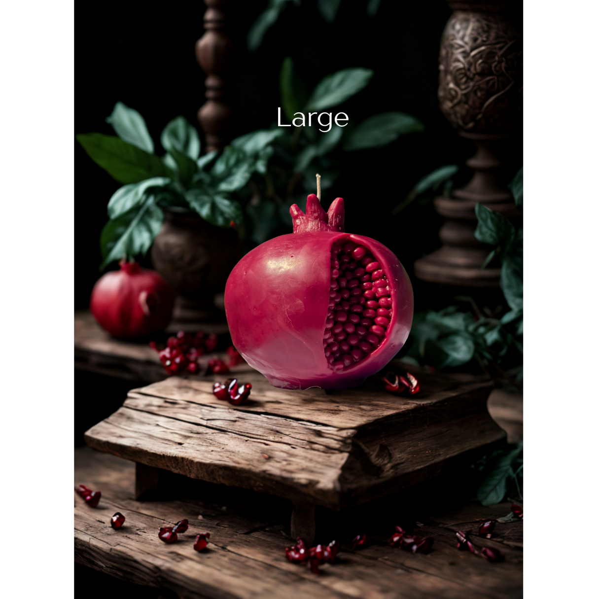 Beauty and the Moon – wholesale Pelarljus – Röd granatäppelljus i bivax | Feminint dekorationsljus9