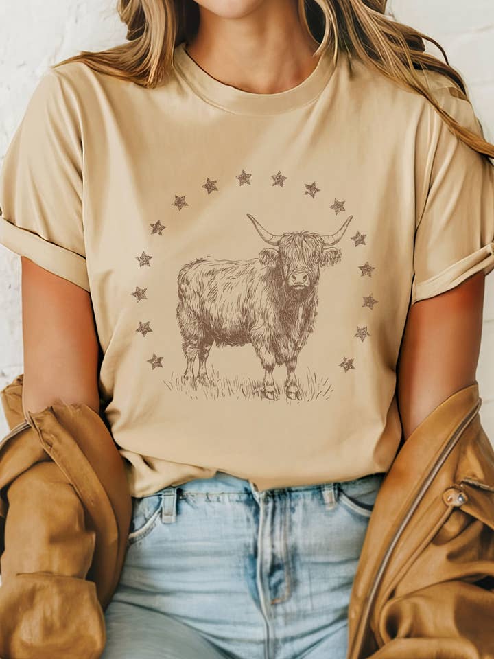 HIGHLAND-KUH-GRAFIK-T-SHIRTS für den Großhandel von Rustee Clothing