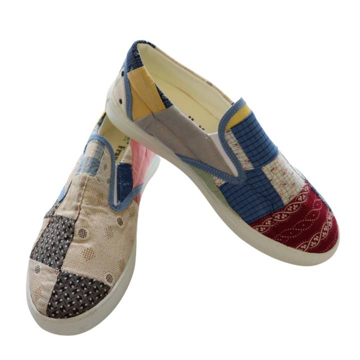 Farewell Frances - Wholesale Slip On Sneakers - Women's - Quilted Sneakers Patchwork