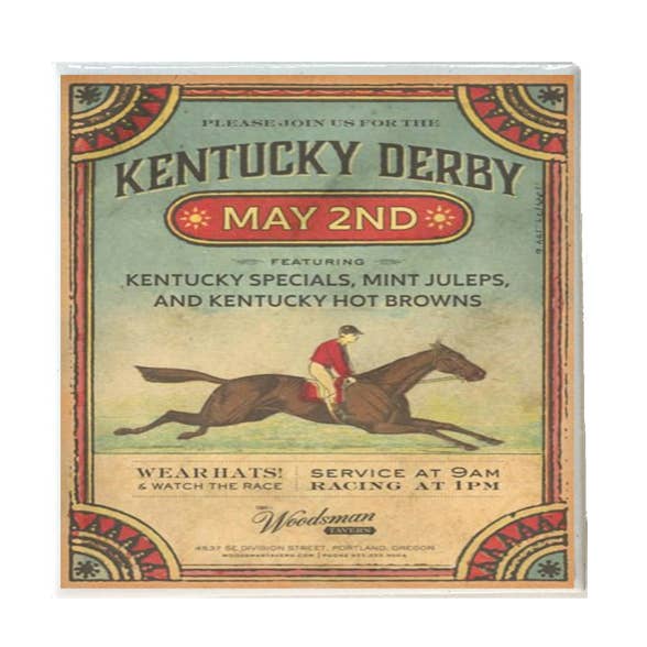 Vintage Kentucky Derby Ad Ceramic Coaster for wholesale by Layne Wilson