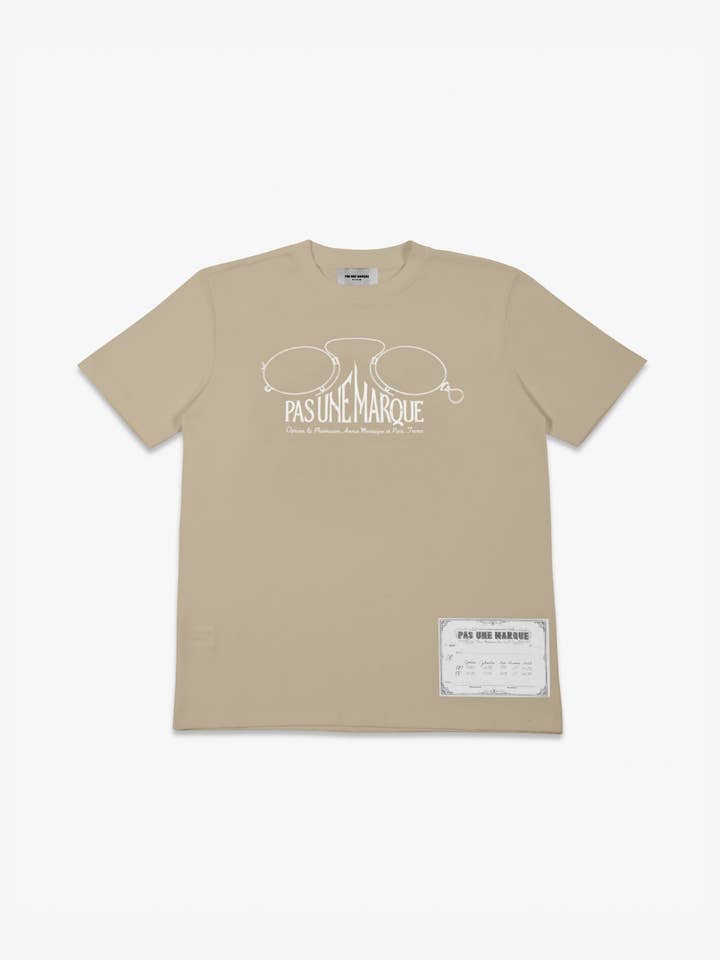 Tee Shirt manches courtes Optique (Pebble Brown) pour la vente par Pas Une Marque