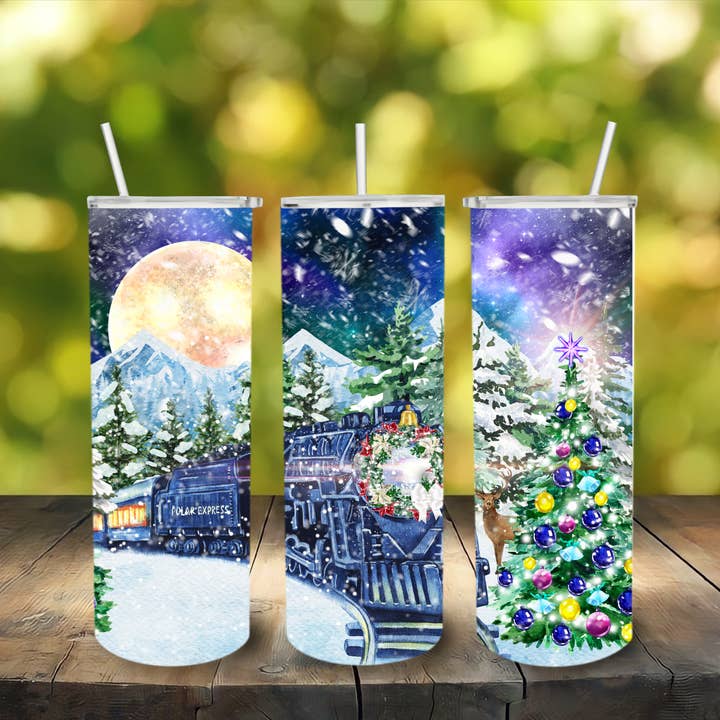 Polar Express Christmas Stainless Steel Tumbler for wholesale by Lily's Craftory