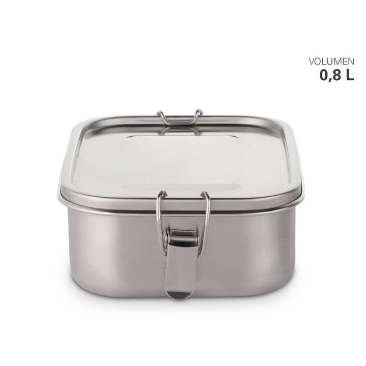 Karl Weis - Wholesale Food Storage Container - Small stainless steel lunchbox with seal and divider 0.8l5