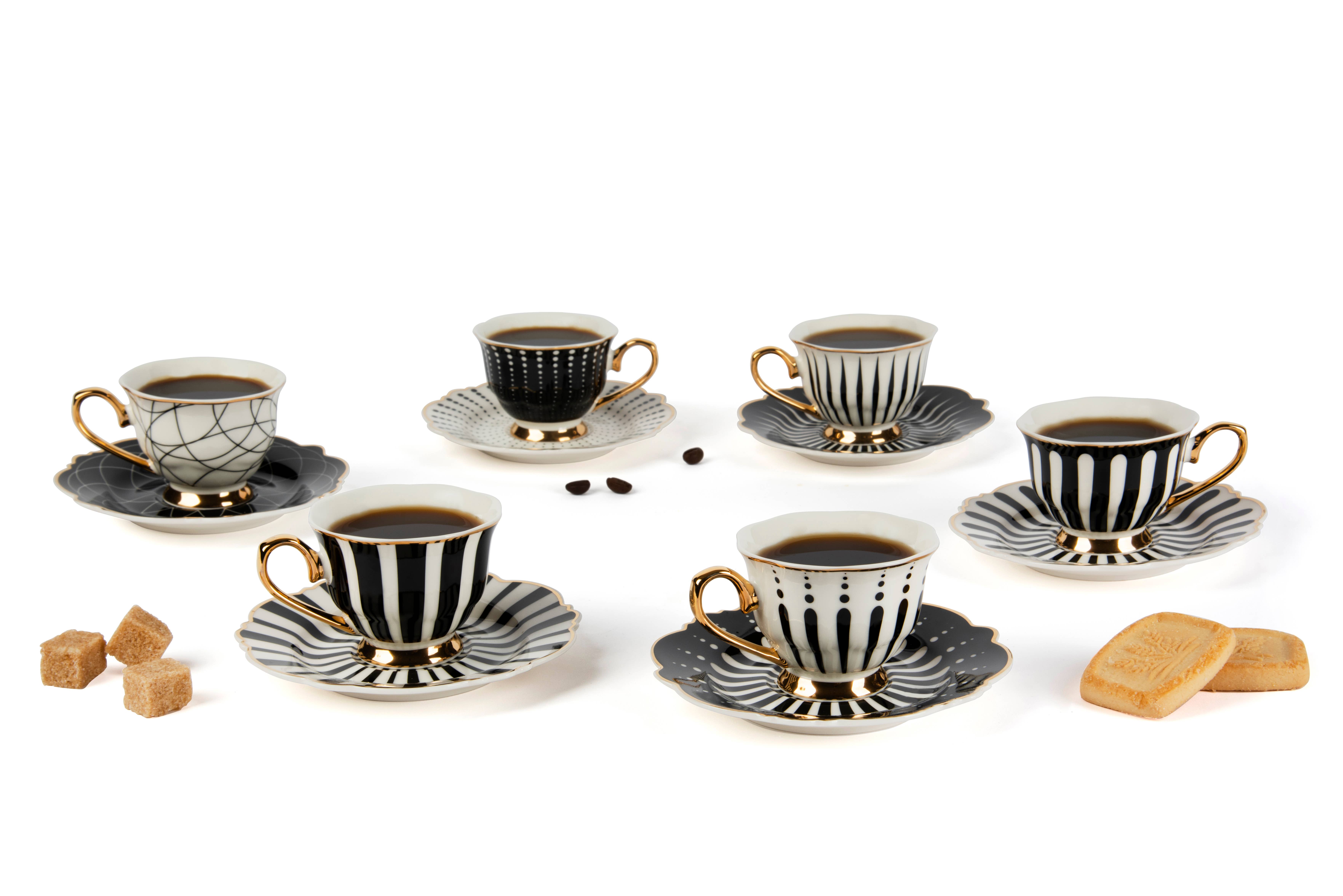 multicolour Set of 6 Alice Coffee Cups for wholesale on Faire2