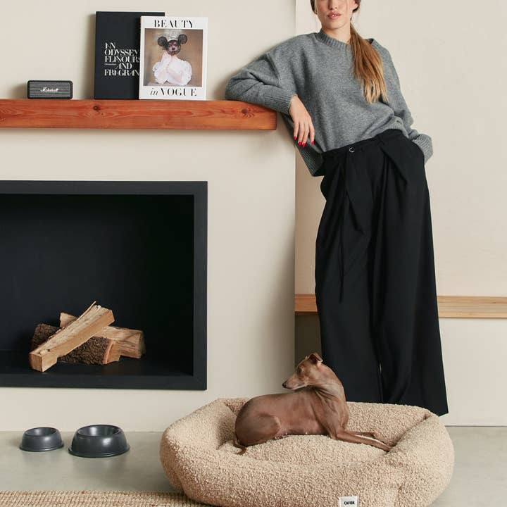 CAFIDE - Wholesale Pet Bed - Dog - Beige Sheepdog Bed, Snozy