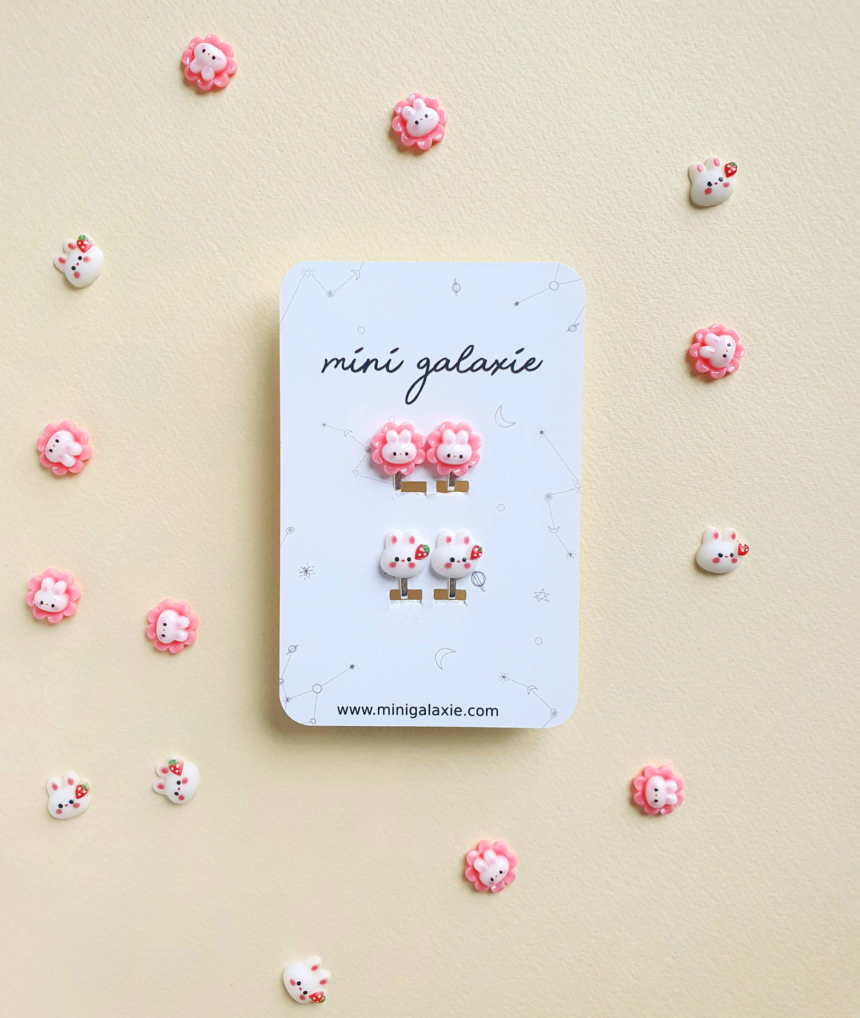 Mini galaxie - Wholesale Earrings - Kids - Clip-on earrings for children - rabbits 🐰 Easter 🔔1