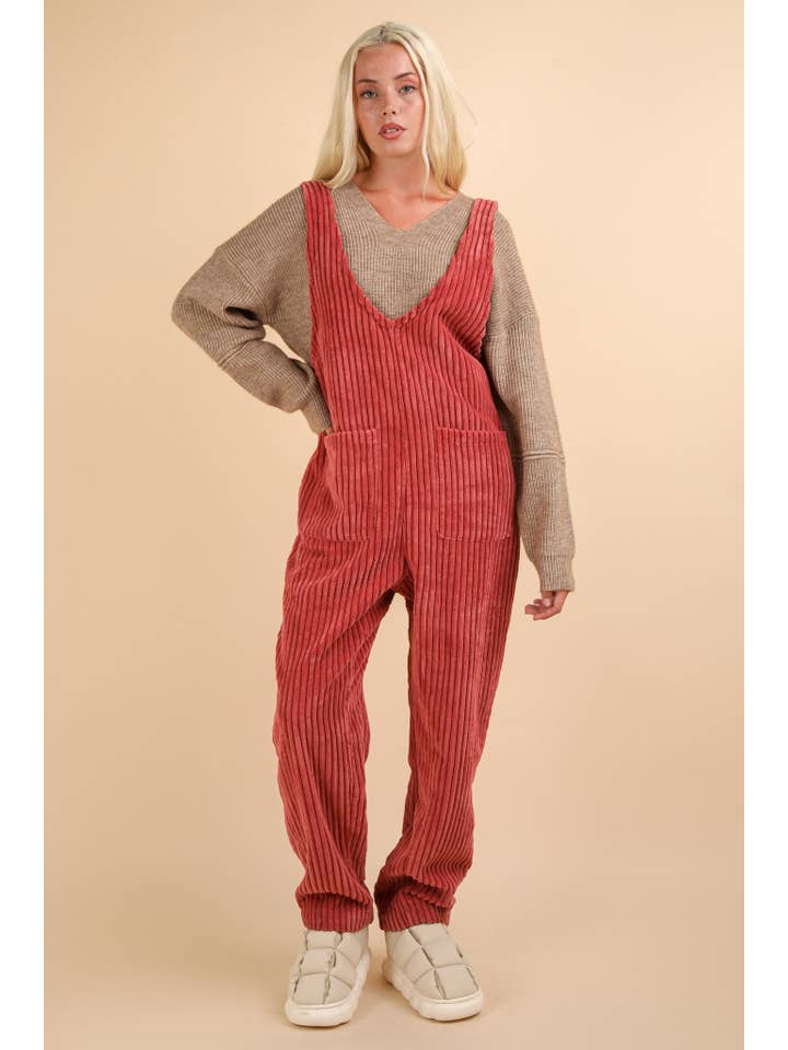 VERY J - Wholesale Jumpsuit - Women's - NP70513-Cozy Soft Corduroy Jumpsuits
